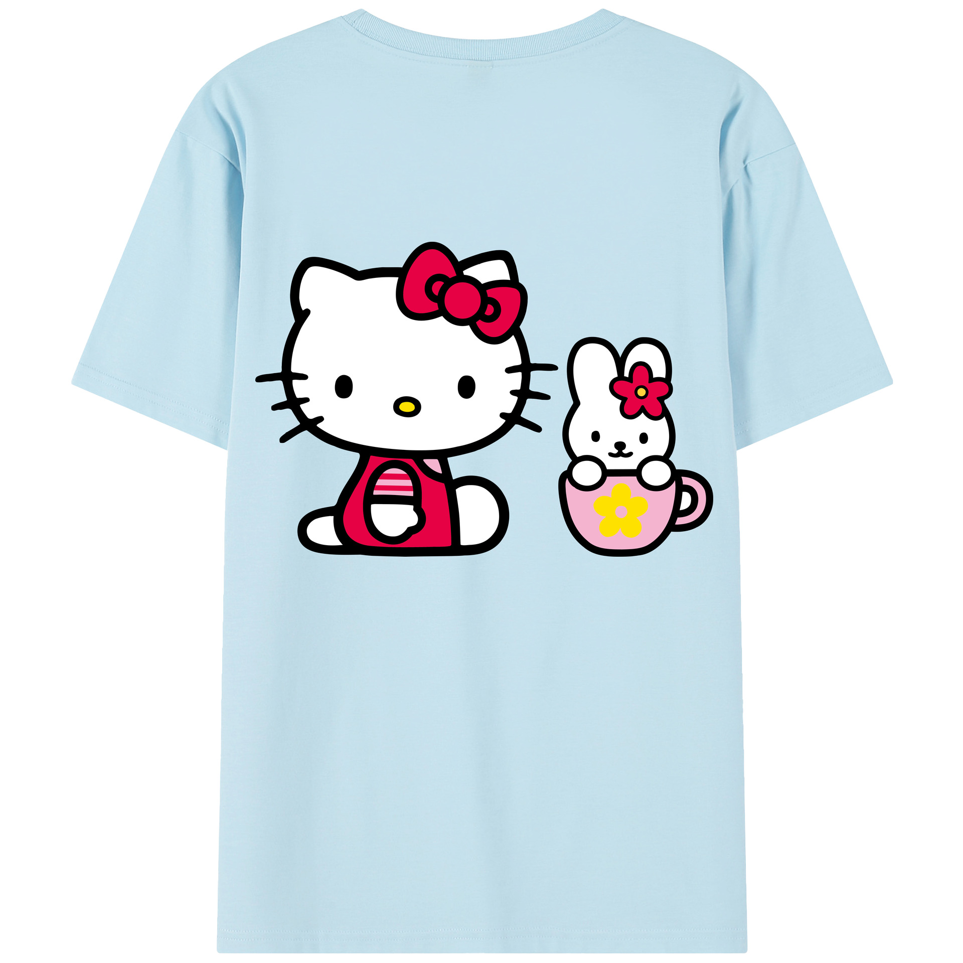 （画像用） Hello Kitty ハローキティ 綿100％半袖Tシャツ（背面プリント）